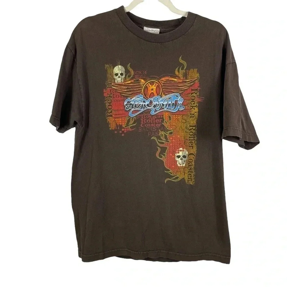 Walt Disney World Aerosmith Brown Two‎ sided size Large